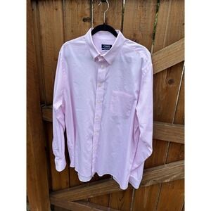 Chaps Men's‎ XL Pink Gingham Comfort Stretch Regular Fit Button Down Shirt
